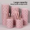 1Pcs PU Leather Makeup Brush Storage Bucket Portable Travel Cosmetic Bag Multi-Function Dust-Proof Waterproof Makeup Brush Box