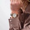 Guess Damenuhr - Roségold Stahlarmband Weißes Zifferblatt Tag-Datum GW0308L3