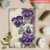 Vintage Pansy Viola Metal Wall Sign, Retro Botanical Plaque for Indoor Outdoor Garden Decor, Spring Flower Lover Gift