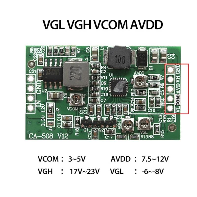 Voltage Step Up TCON Board for LCD Screen, 3.3/5V Input Voltage Adjustable Module with 4-Channel Output CA-408/CA-508
