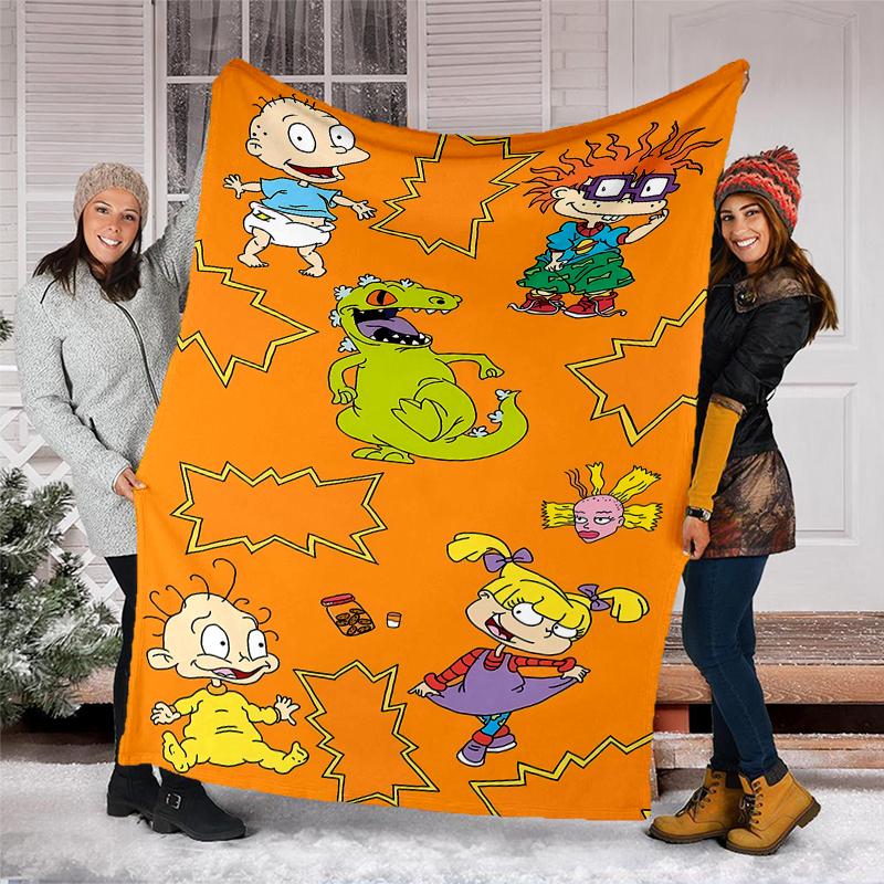 Rugrats Theme Printed Blanket - Perfect for Couch, Bed, Travel & Outdoor Use | Machine Washable, Cozy & Durable.