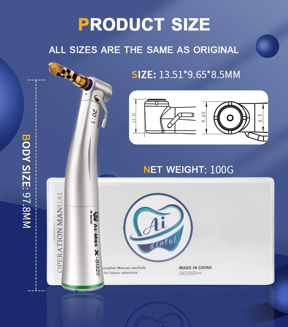 Зубной имплантат AI-X-SG20 20:1 угловой наконечник с внешним распылителем охлаждающей воды — фото 9