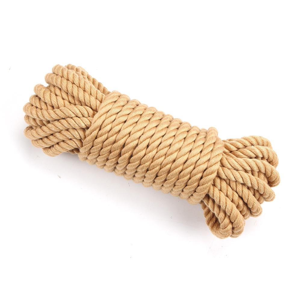 10m Hemp Rope with Metal Ends for Full-Body Restraint and Adult Bondage.