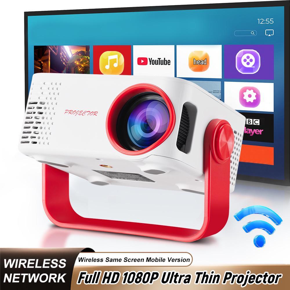 M60 Portable 1080P HD Projector with WiFi and Screen Mirroring, Lightweight for Home Use