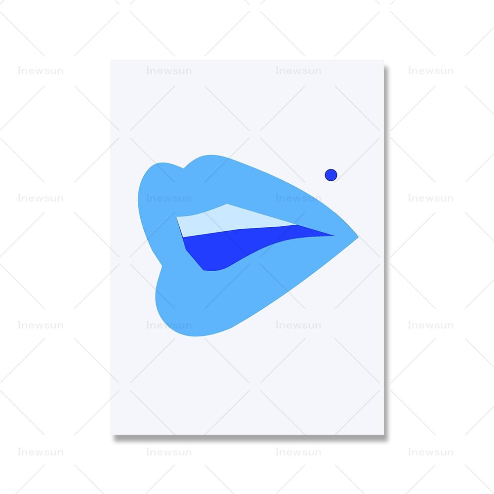 

Декор комнаты в консервативном стиле, принты плакатов, настенное искусство, мир, вдохновляющие слова, хорошие вибрации, губы, холст, живопись, современные абстрактные синие картинки 21x30cm No Framed