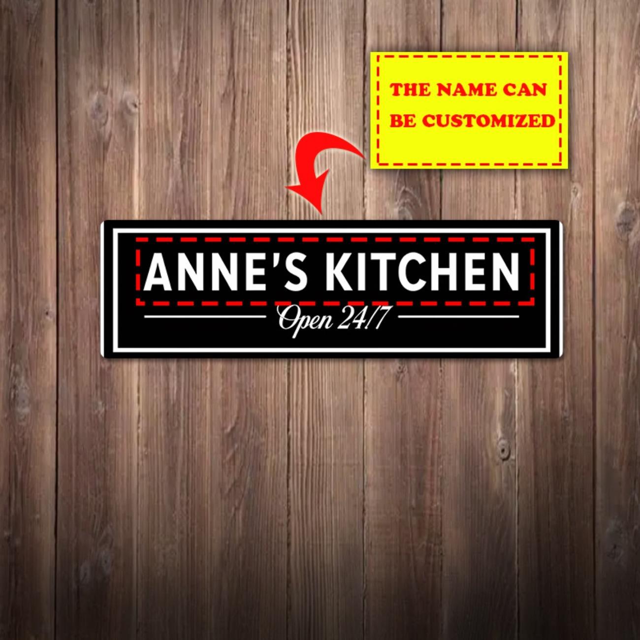 Personalized Vintage Kitchen Metal Sign Custom Aluminum Wall Decor Home Restaurant