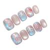 Rose-Bow Cat-Eye Nail Art Press On Nails Removable Short Design For Women