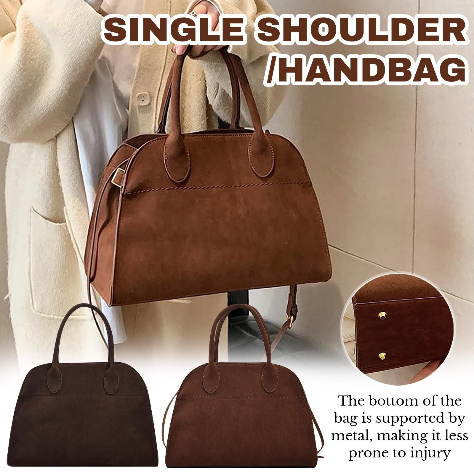 

Womens Suede Tote Bag, Faux Leather Tote Bag For Women Vintage Top Handle Bag Fashion Retro Shoulder Satchel Bag One Size
