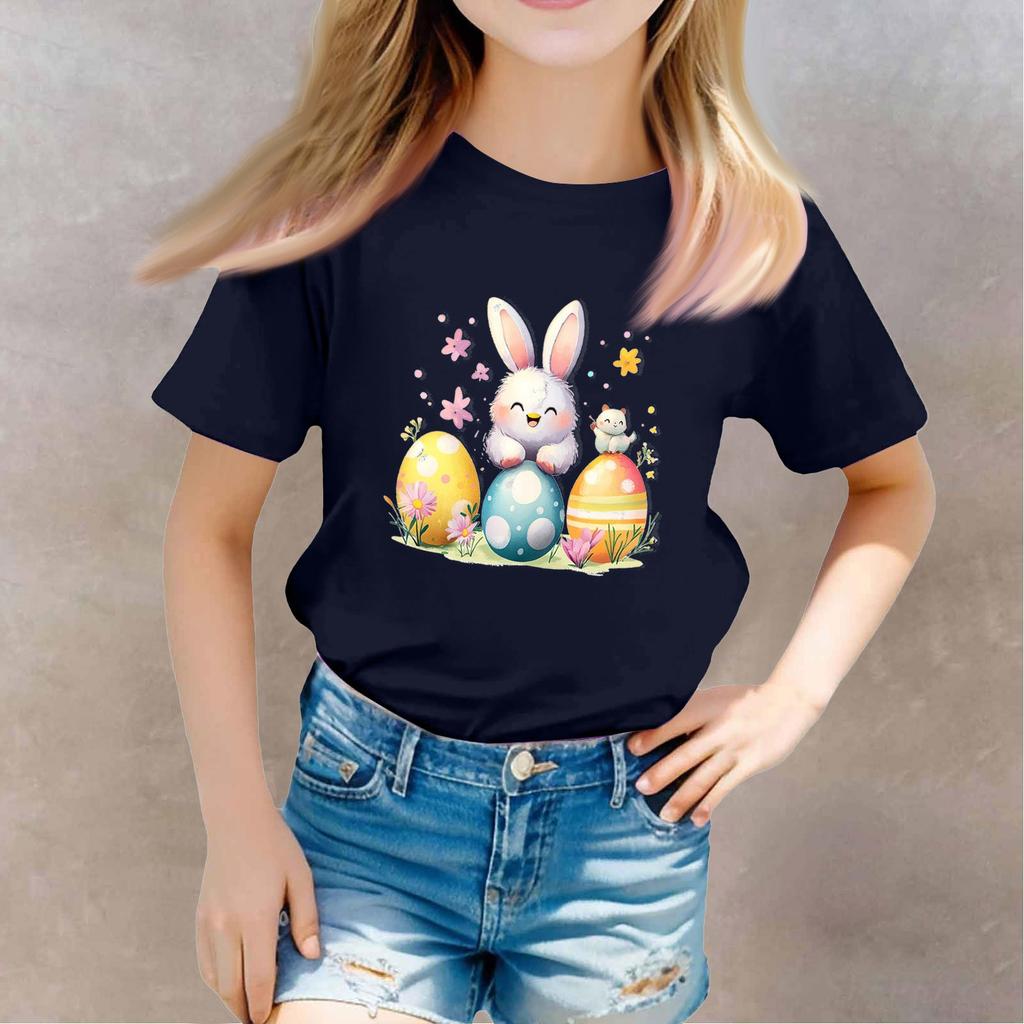 T-shirts för småbarnsflicka, pojkar, barntopp, pojkar och flickor, tryckt kortärmad t-shirt