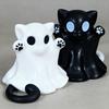 Integrated Molding Cat Ornament Ghost Figure, 3D Printed Decorative Ornament, Smooth Surface Statue Mini Desktop Decoration Halloween Gift for Lovers