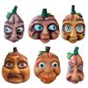 Halloween Pumpkin Statue with Expression Cartoon Pumpkin Head Resin Figurine Sculpture Indoor Outdoor Garden Desktop Decoration