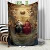 Christian Themed Flannel Printed Blanket AllSeason Use for Living Room Office Sofa and Travel