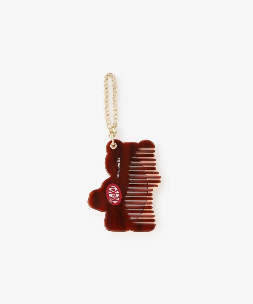 Afternoon Tea Living JR47 Mirror Comb Charm KeychainKITKAT Heartful Bear, Brown