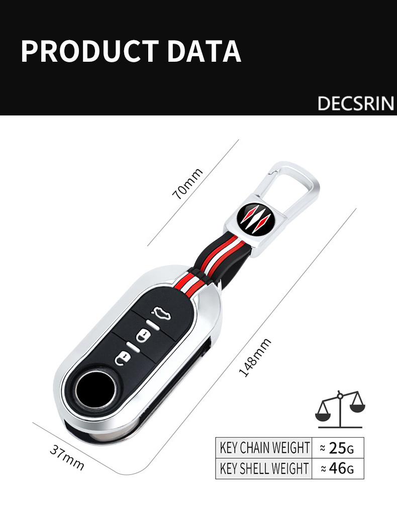 Pouzdro na skládací dálkový klíč zinkové slitiny pro Fiat Ducato 500 500L Panda Grande Punto Lancia Musa Auto Příslušenství