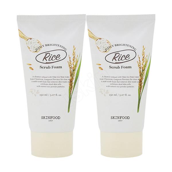 1+1 Skinfood Rice Daily Brightening Scrub Foam 150ml Rice Scrub Foam x2ea