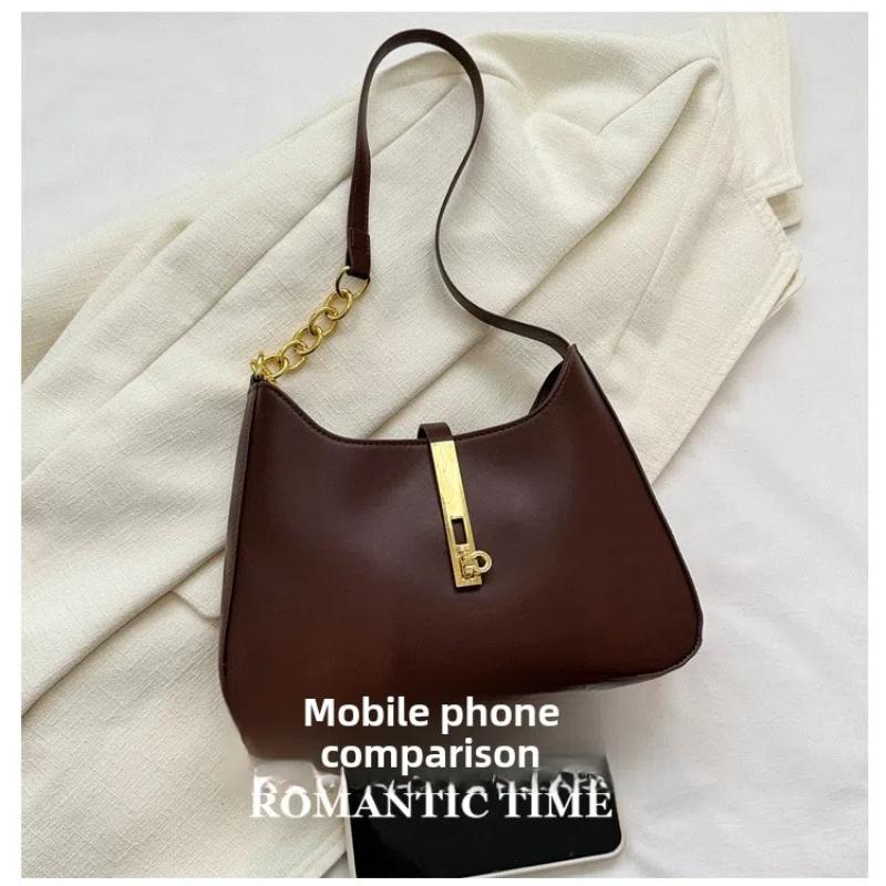 Luxury PU Leather Shoulder Bag for Women Casual Solid Color Design Handbags Brand Purse 2025 Fashion Shopper Clutch Women's Bags