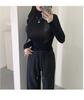 Korean Dongdaemun Women's Slim-Fit Cashmere High Neck Long Sleeve T-Shirt - Soft, Smooth, and Figure-Flattering