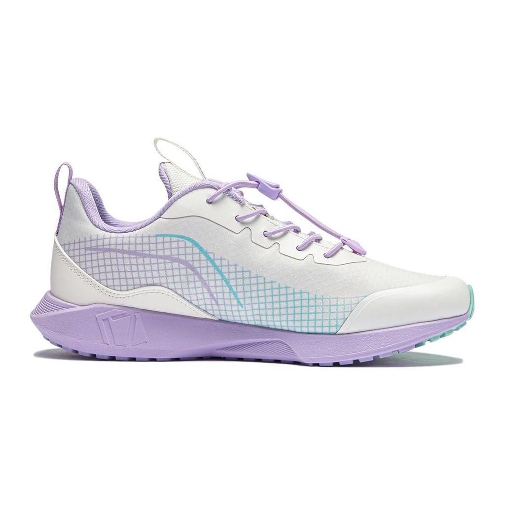 LiNing Youth Sports Trend Durable Lightweight Rebound Low-Top Running Shoes Kids sneaker White Purple YKFS098-6