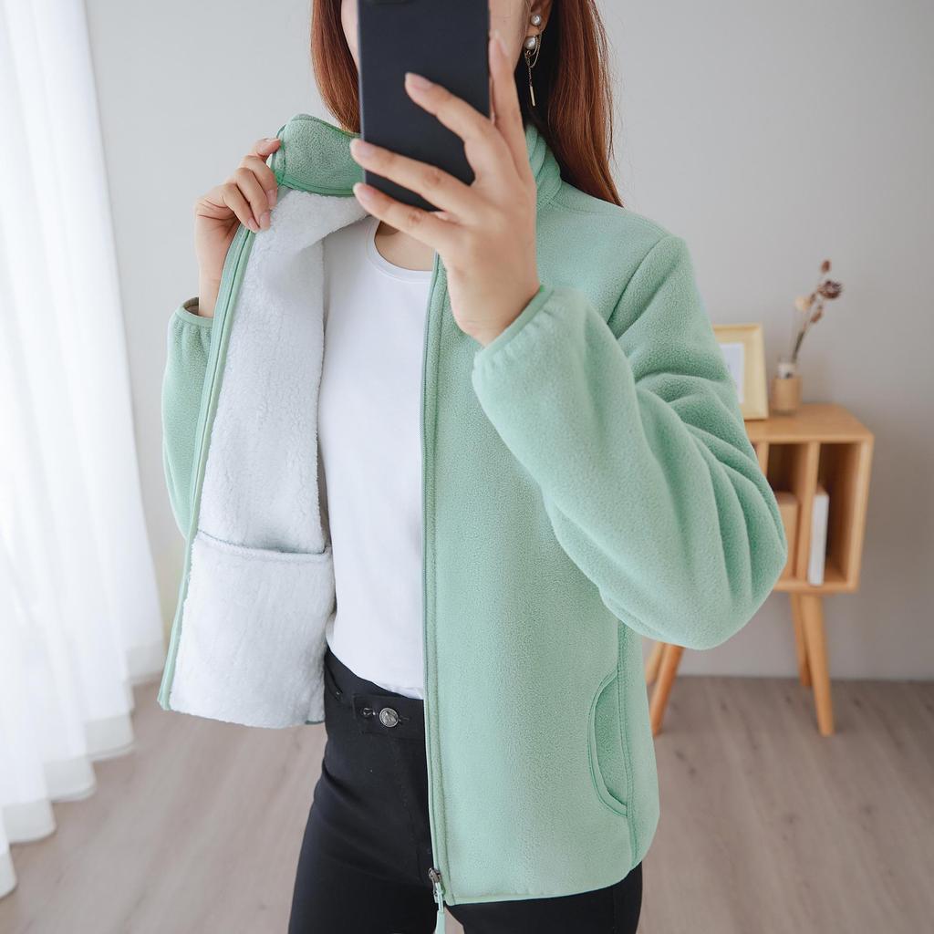 Women's Thickened Double-Sided Fleece Jacket for Autumn and Winter