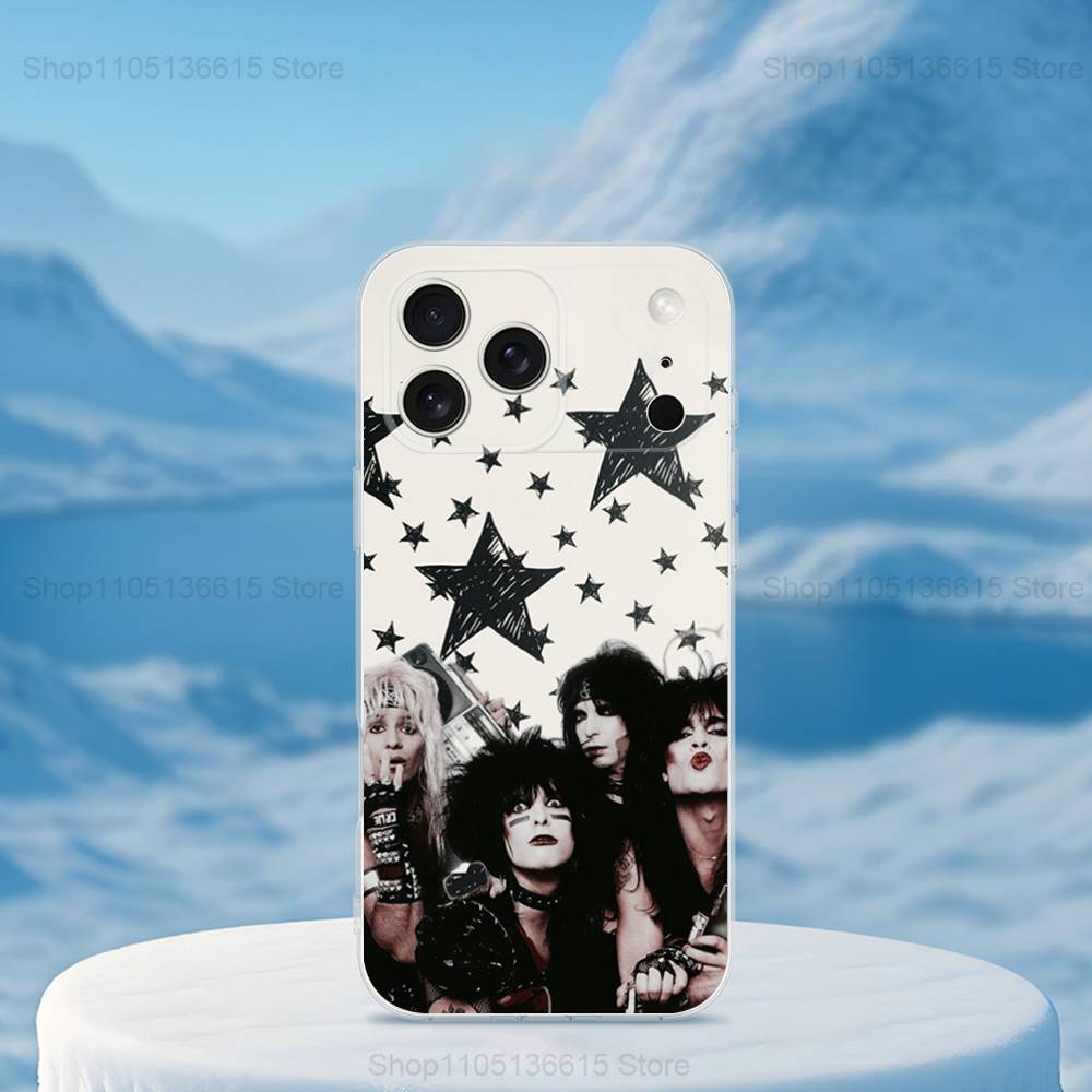Band M-MOTLEY C-Crue Rock For iPhone 16,13,12,11,17,14,15,Pro,Max,Plus,X,XS,XR,SE,Mini Transparent Soft Silicone Case
