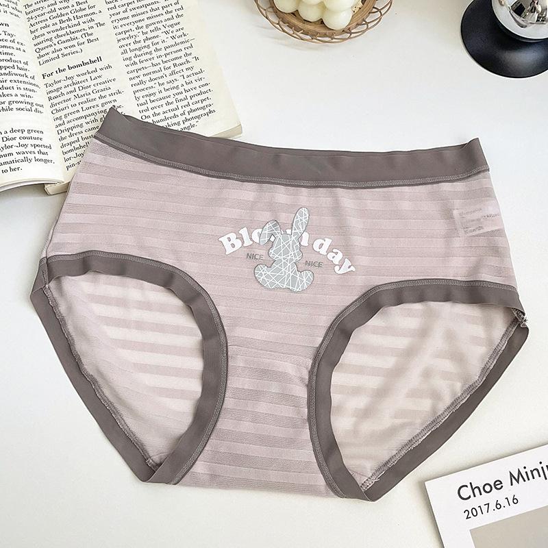 Women's Spring and Summer Thin New Fashion Letter Cotton Anti Bacterial Bottom Crotch Waist Underwear