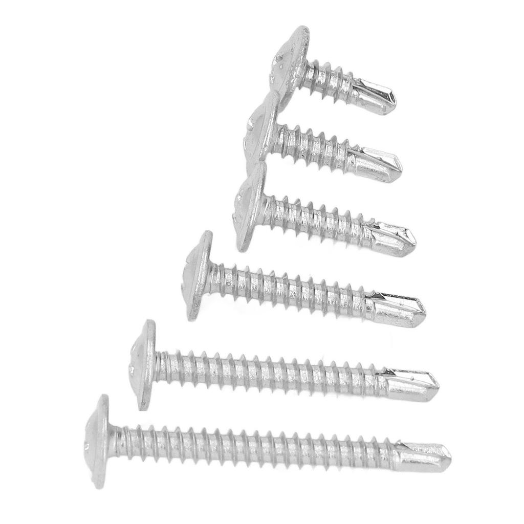 104 Pcs Self Drilling Screw M4.2 Cross Slot Round Washer Head Carbon Steel Self Drilling Screw for Household Appliance