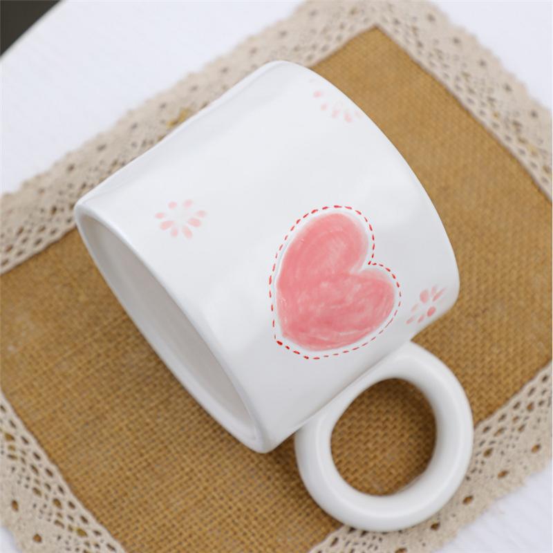 Big Ears Hand-Painted Ceramic Style Coffee Couple Cup Simple Korean Hand-Painted Cup