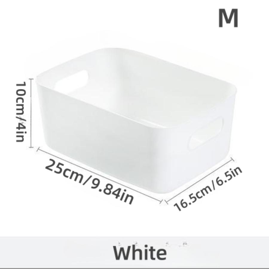 Plastic Desktop Organizer, Portable Rectangular Storage Basket for Kitchen, Bedroom, Bathroom, Dormitory and Office Use