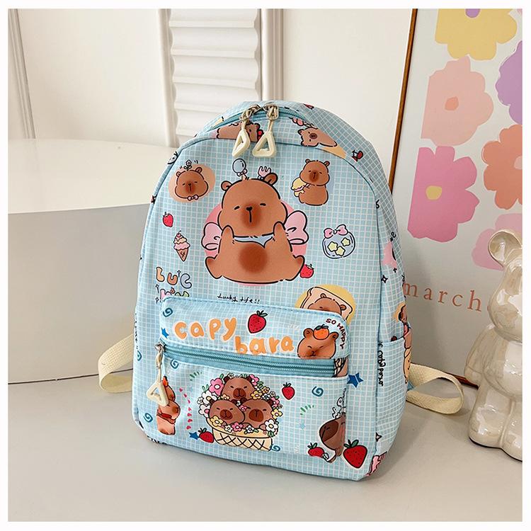 

Рюкзак с принтом для мальчиков и девочек, милая капибара, детский рюкзак для детского сада, новая детская школьная сумка большой вместимости 2025 синий