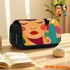 Scientific Experiment Doodle 2D Printed Double-Layer Flip-Top Black Pencil Case - Back-to-School Essential Pencil Box, Daily Multi-Functional Makeup B
