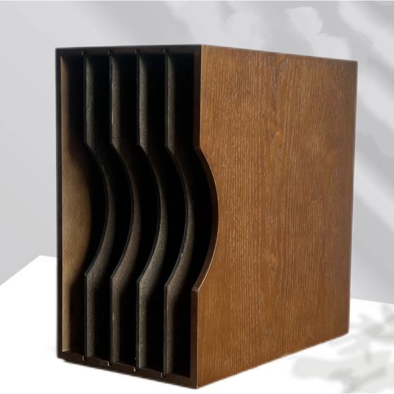 Supporto per Dischi in Vinile, Scaffale Organizzatore in Legno per CD, Supporto per Giradischi Retro con Vano Portaoggetti, Rastrelliera Espositiva Decorazione per la Casa Vintage