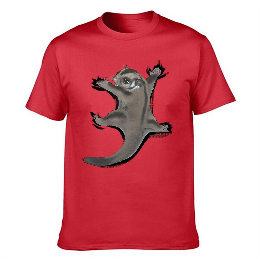 Unisexs Cotton TShirt with Cute Sugar Glider Print Casual Crew Neck Short Sleeve Tee for Daily Wear