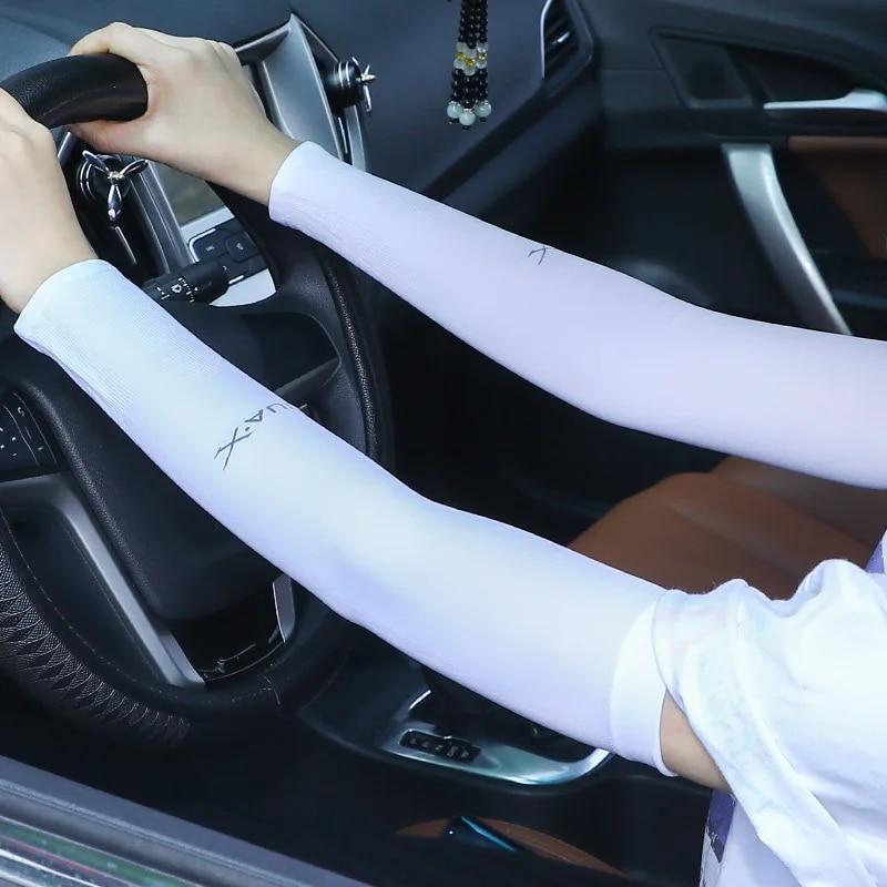 

1 пара женских спортивных рукавов Ice Silk, солнцезащитных перчаток для защиты рук, охлаждающих перчаток для бега, рыбалки, велосипеда Universal size