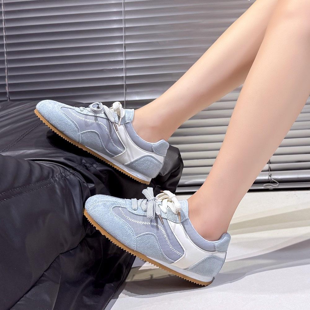 Mesh double lace-up German training shoes women's summer 2025 new fashion versatile foot small sports casual white shoes