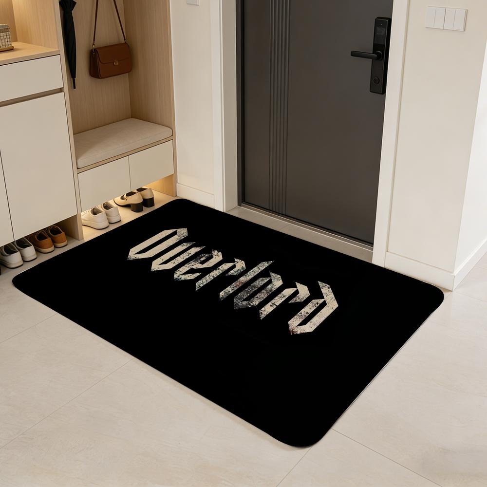Cartoon O-overlord Floor Mat Flannel Door Mat Non-Slip Absorbent Washable Indoor Home Rug