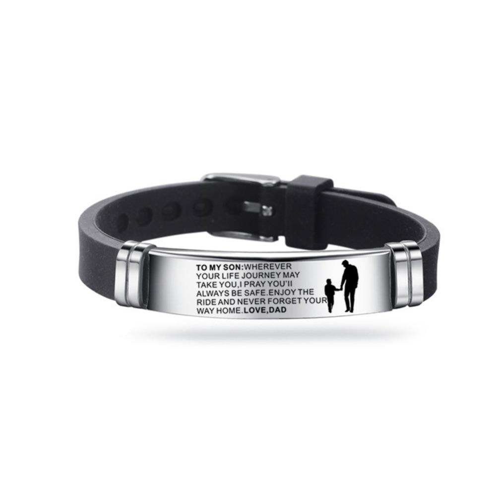 Wristband Inspirational Quote Bracelets Stainless Steel Encourage Bracelets Bracelet for Son Gift