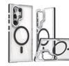 Luxury Wireless Charge Lens Holder Phone Case for Samsung Galaxy S24 S23 S25 Ultra Plus Magnetic Shockproof Clear Cover