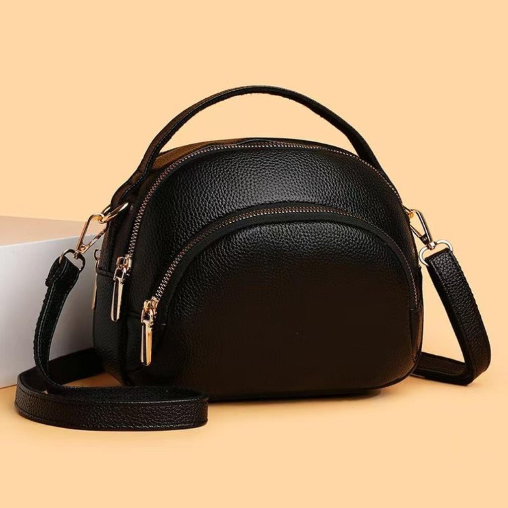 Crossbody Bag Women Faux Leather Multi Zipper Daily Commute