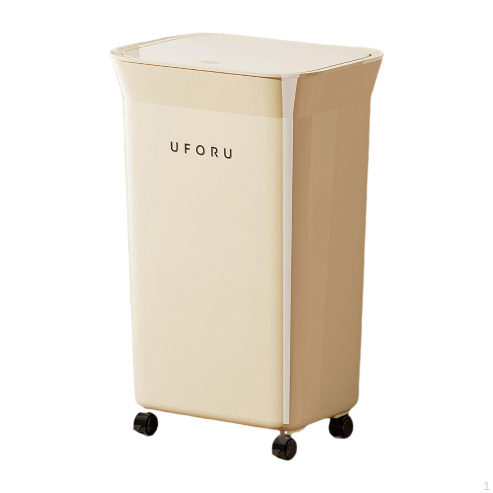 

Trash Can Garbage Bin Large Capacity Household Easy to Move Clean Wastebasket білий
