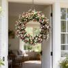 Wreath Hanger Artificial Rose And Camellia Wreath Hanger for Door Wall Fireplace Decoration Handmade Realistic Spring Floral Wreath Home Decor