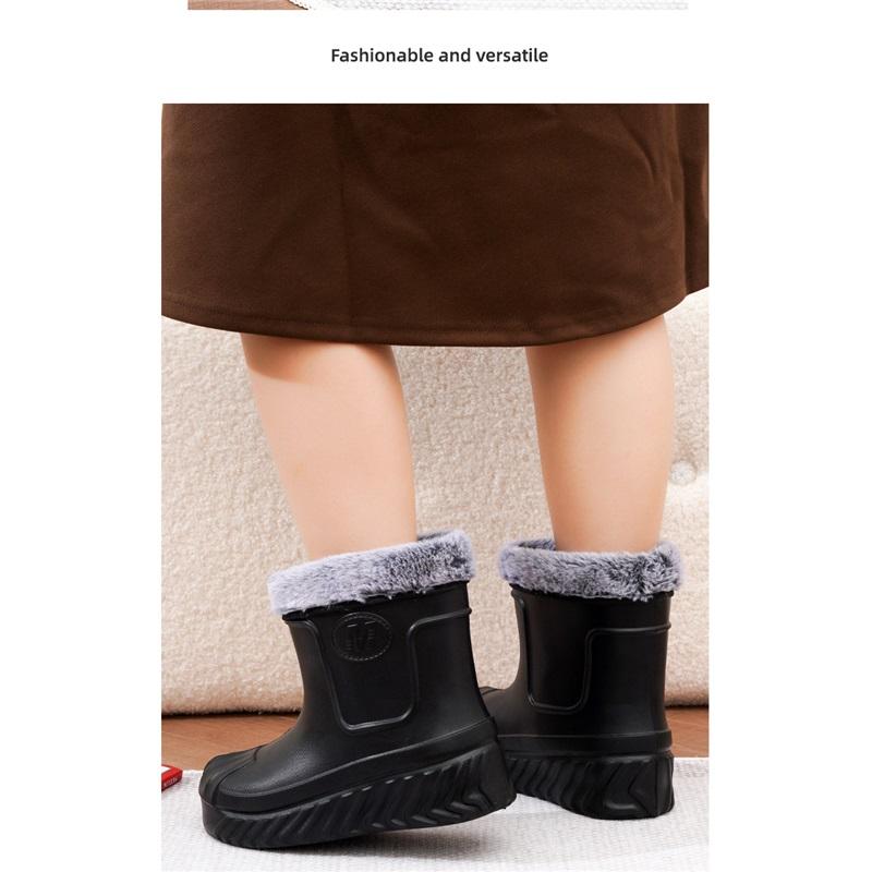 Ladies' Anti Slip Waterproof Warm Cotton Shoes Snow Boots Kitchen Outdoor Car Wash Cold Storage Work Shoes