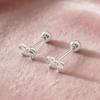 Trendy Bow Screw Stud Earrings: Petite, Elegant, and Charming for Women