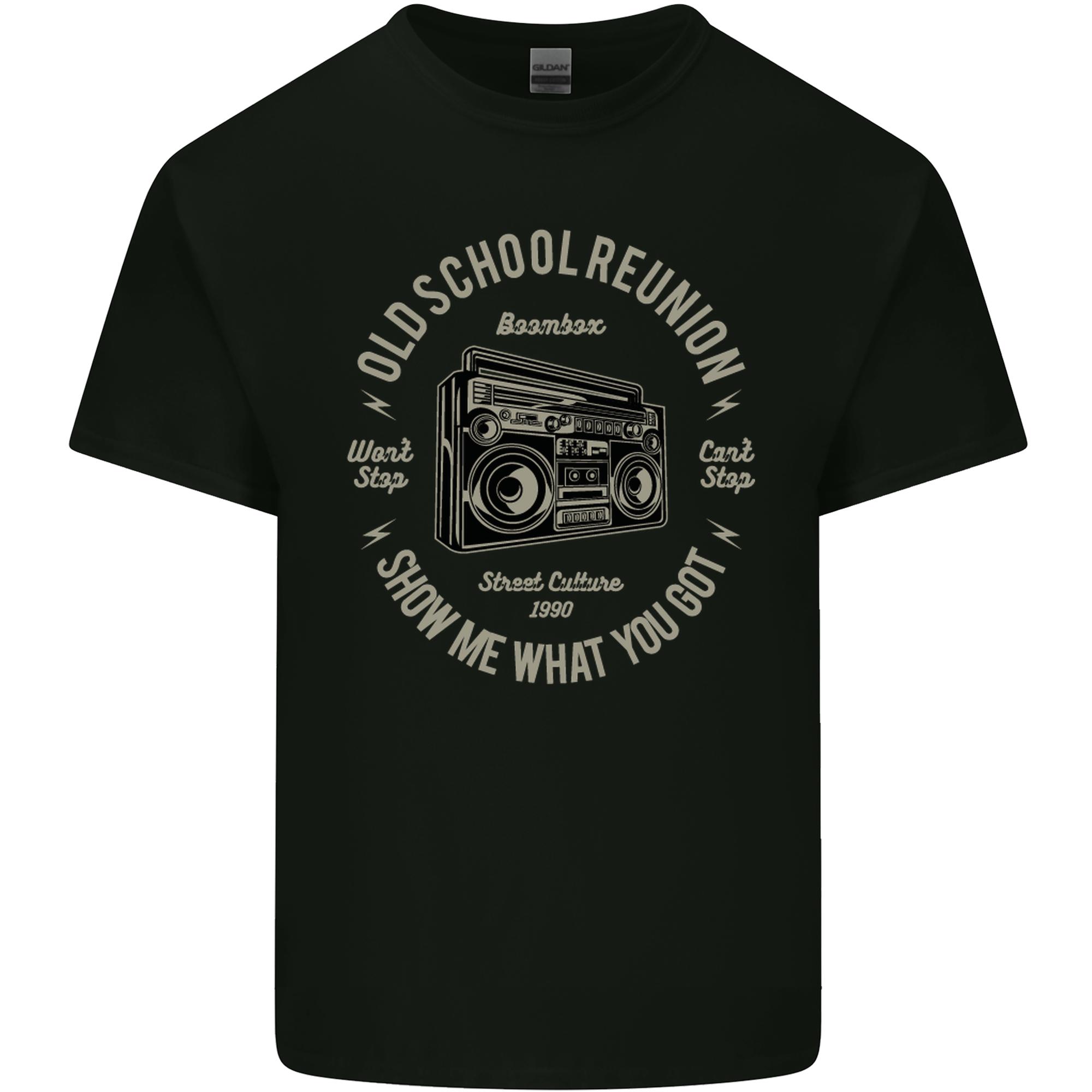 Old School Reunion Ghettoblaster Music DJ Unisexs Light Cotton TShirt S