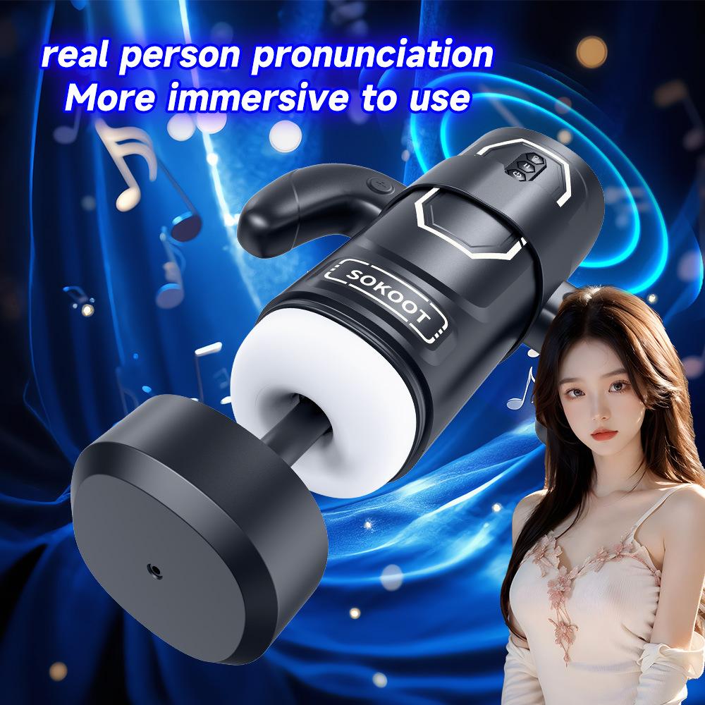 Automatic Thrusting Sucking Male Masturbator Cup Heating Penis Trainer Massager Pocket Pussy with Handle Sex Machine for Men Gay