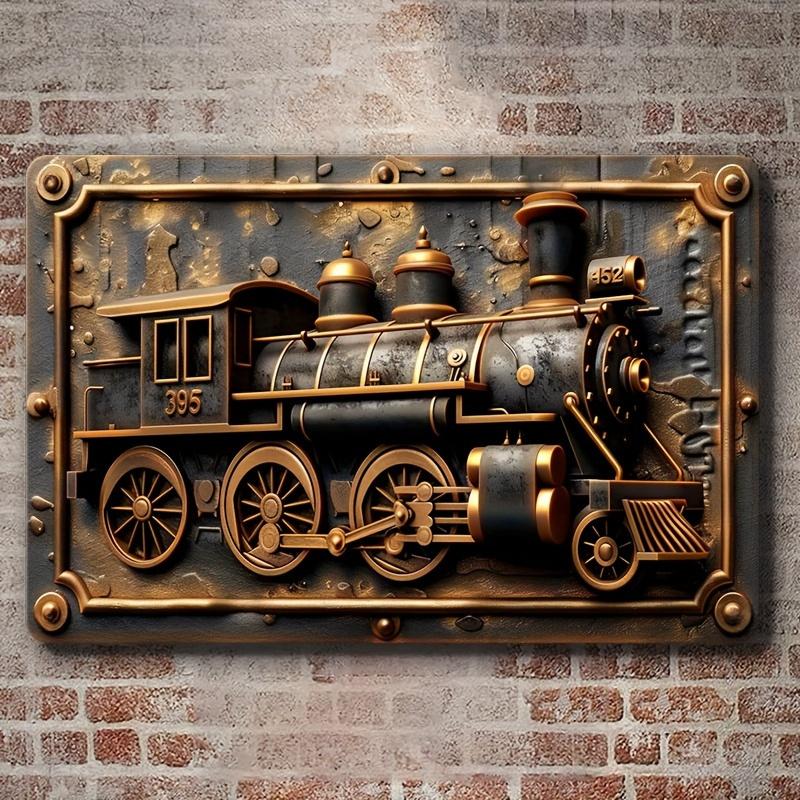 

2d Flat 30*20cm, Vintage Train Themed Wooden Wall Hanging Decorative Sign and Plaque, for Home, Kitchen, Garden, Bedroom, Bar. 30*20cm
