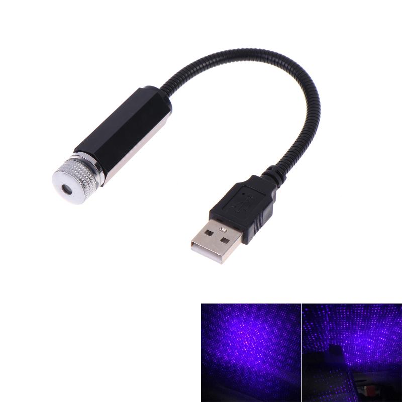 Car Roof Star Light Mini Led Atmosphere Lamp Auto Interior Star Night Projector Usb Plug And Play Ceiling Decorative Lamp Red