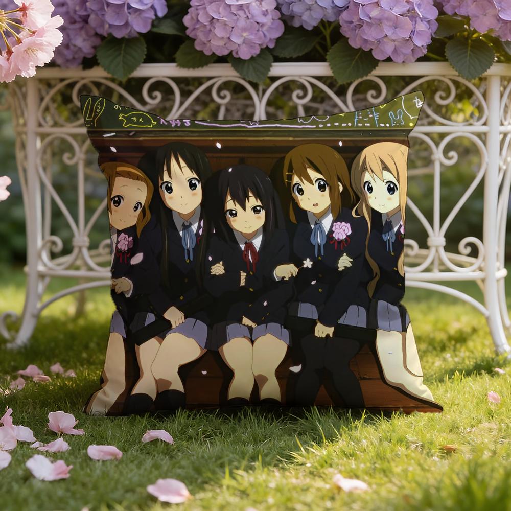 Anime K-K-ON! Cute Cushion Cover Home & Car Dual-Scene Pillow Cover: Reversible for Premium Comfort