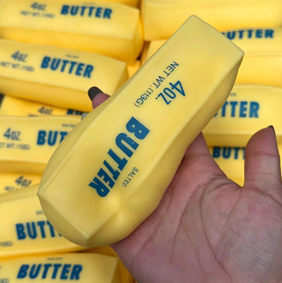 Butter Stick Squishy Fidget Toy, Crunchy Squeeze Stress Ball,Soft Block Anti Anxiety Relief Hand Toy Cute Gift Adults