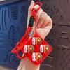 Cartoon Christmas Stress Relief Keyboard Keychain for Couples Bags Decorative Button Fidget Holiday Gift for Friends Family