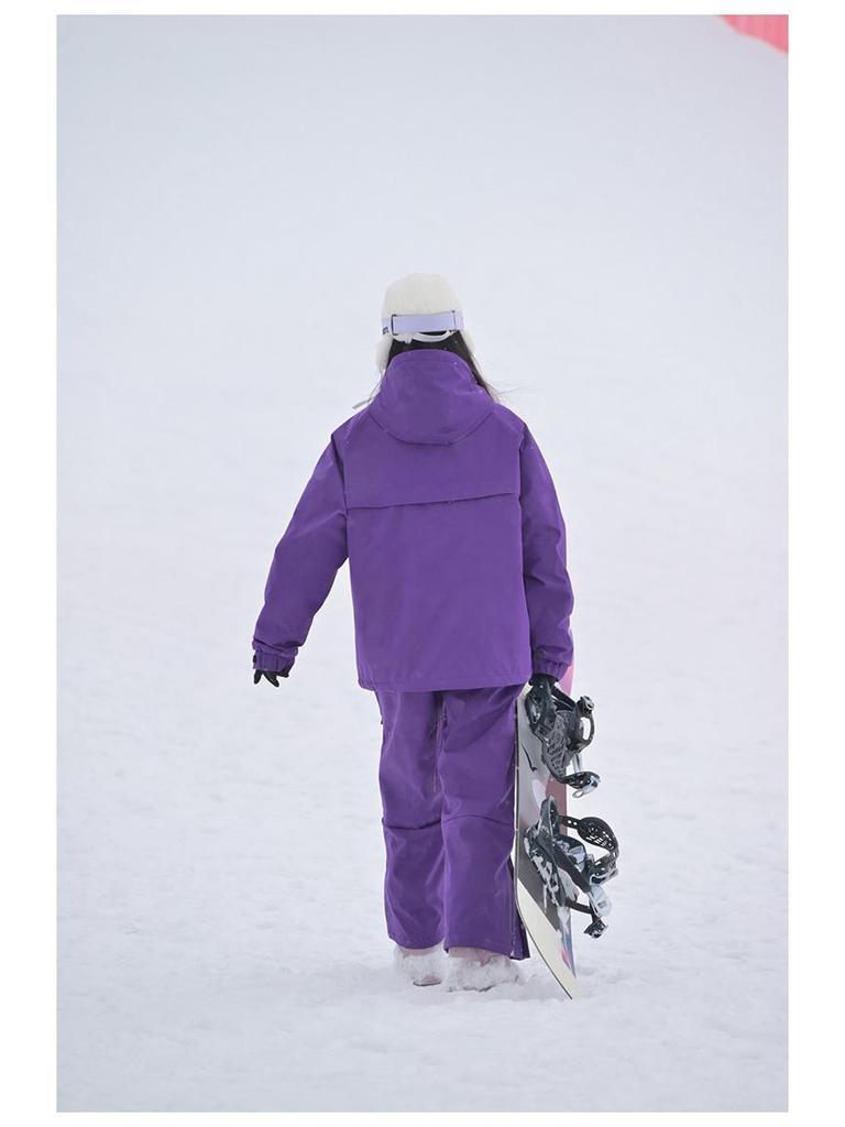 Unisex Windproof Waterproof Insulated Ski Jacket with Hood